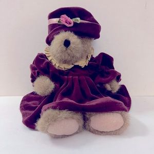 Boyds Bears Friends Collection Teddy Plush Toy Plum Dress  #1364 Vintage 1996